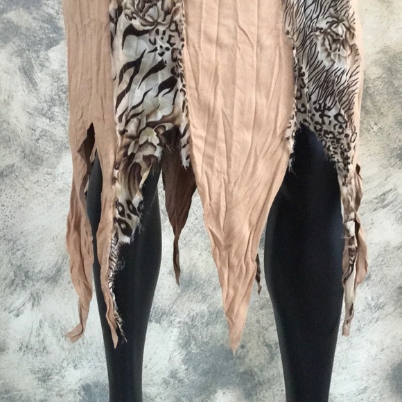 Faux Suede Tattered Skirt - Picture 3 of 4